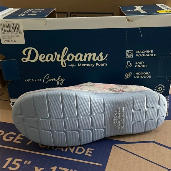 Dearfoams Pink and Blue Plush Slippers - Picture 4 of 4